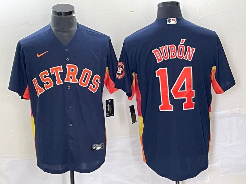 Men Houston Astros 14 Dubon Blue Nike Game 2023 MLB Jersey